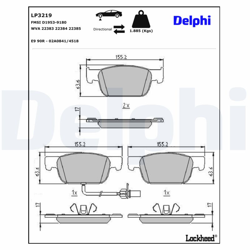Delphi Diesel Remblokset LP3219