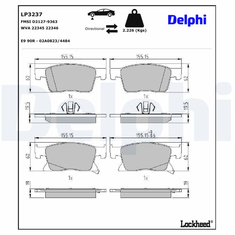 Delphi Diesel Remblokset LP3237