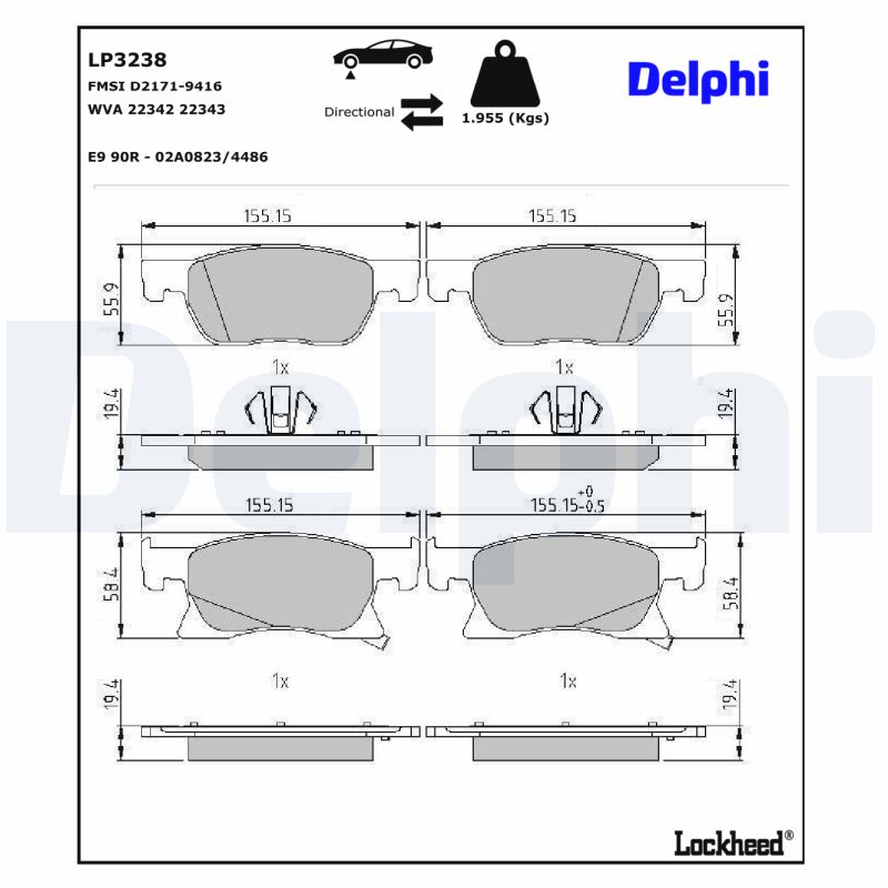 Delphi Diesel Remblokset LP3238