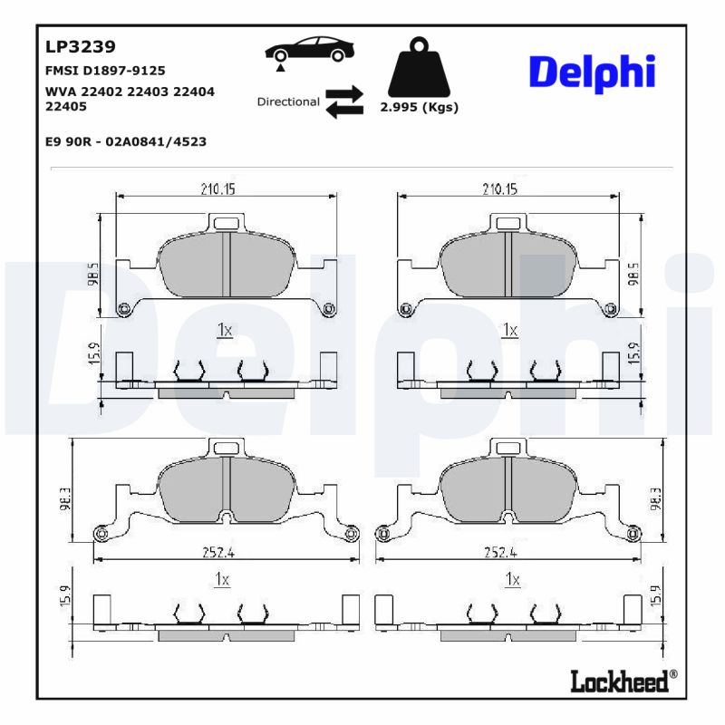 Delphi Diesel Remblokset LP3239