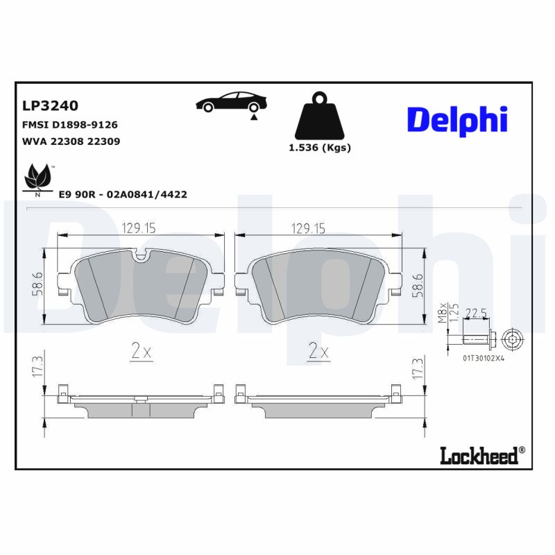 Delphi Diesel Remblokset LP3240