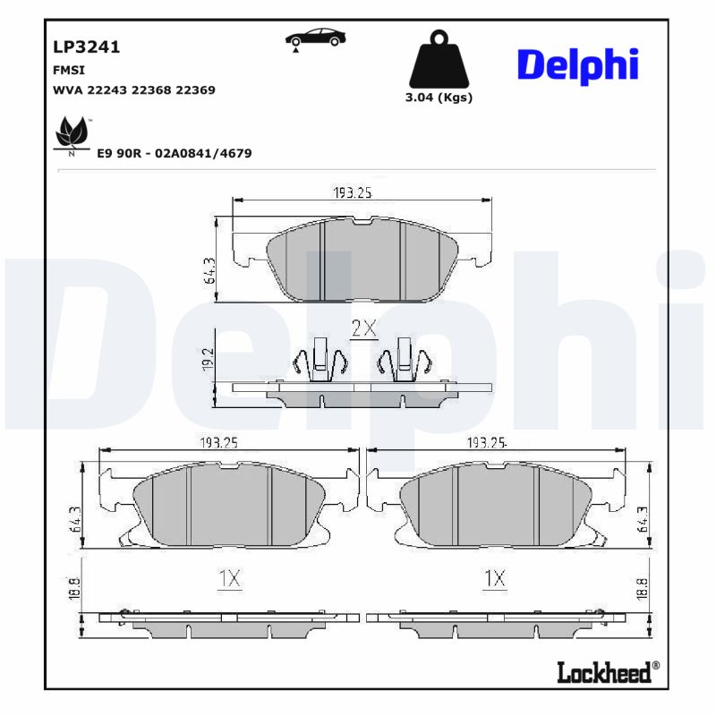 Delphi Diesel Remblokset LP3241