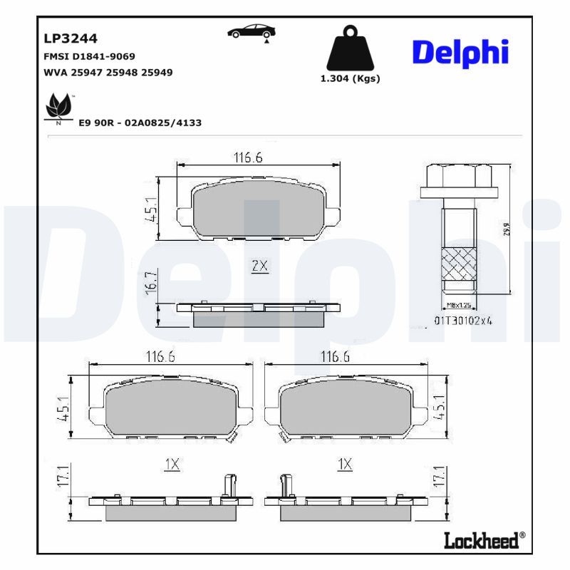 Delphi Diesel Remblokset LP3244