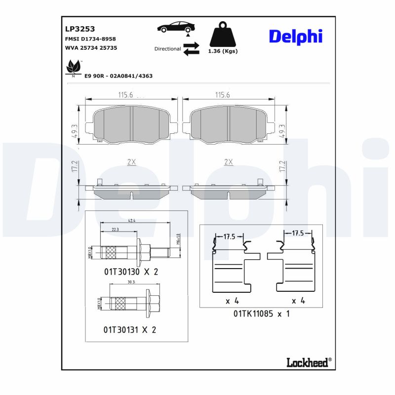 Delphi Diesel Remblokset LP3253