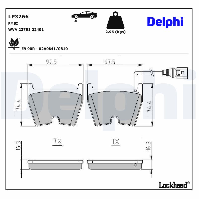 Delphi Diesel Remblokset LP3266