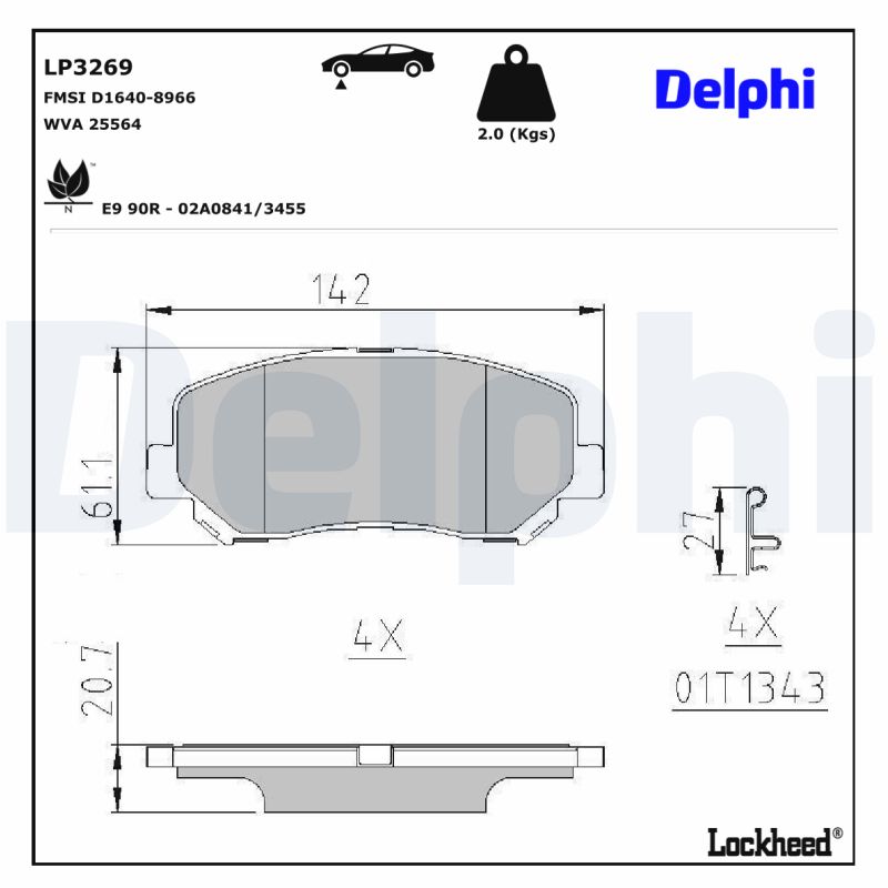 Remblokset Delphi Diesel LP3269