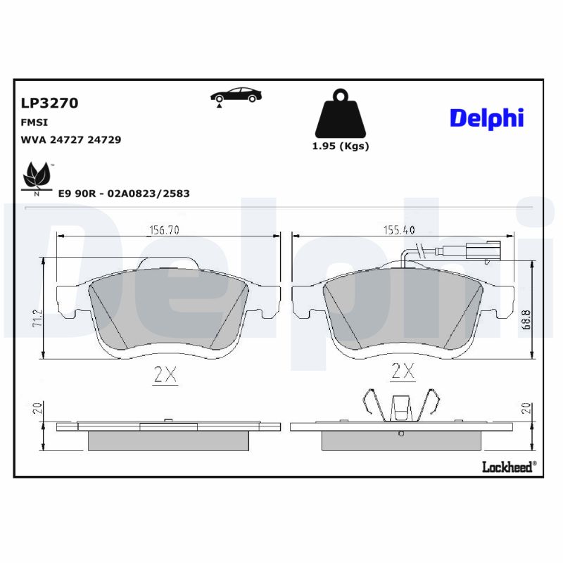 Delphi Diesel Remblokset LP3270