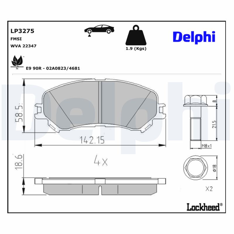 Delphi Diesel Remblokset LP3275