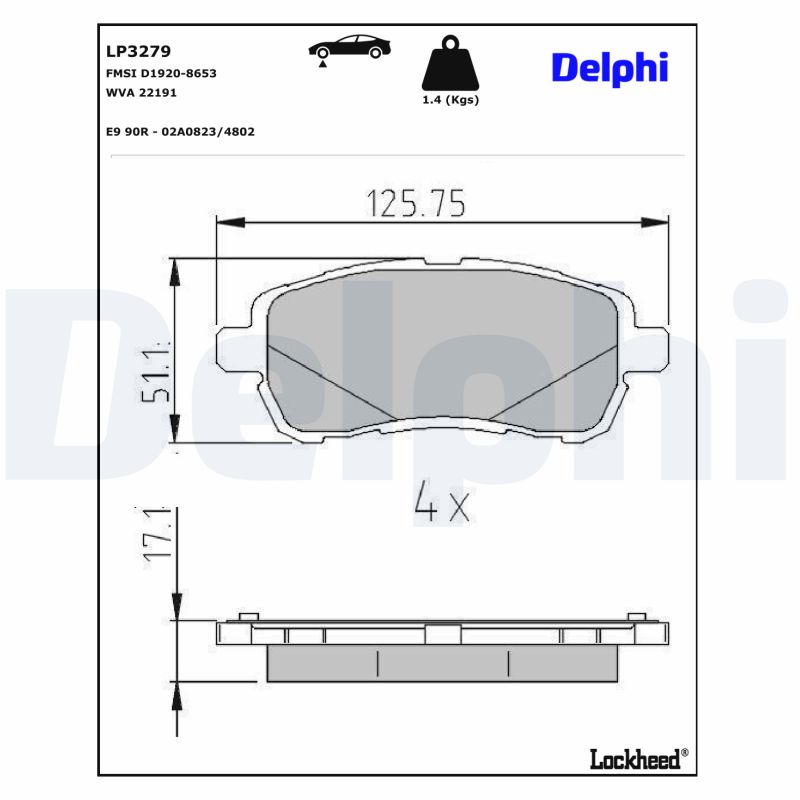 Delphi Diesel Remblokset LP3279