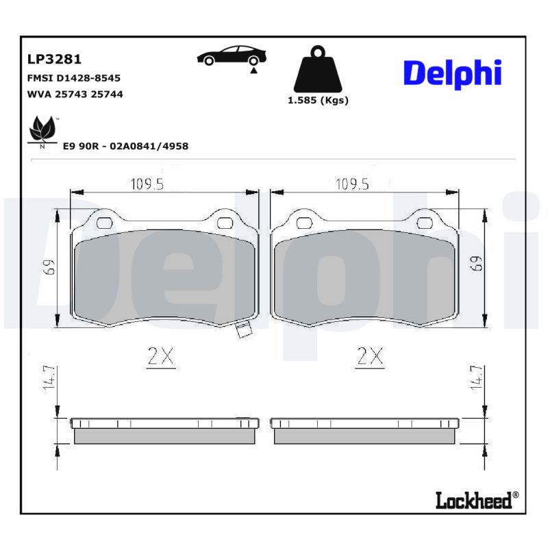 Delphi Diesel Remblokset LP3281
