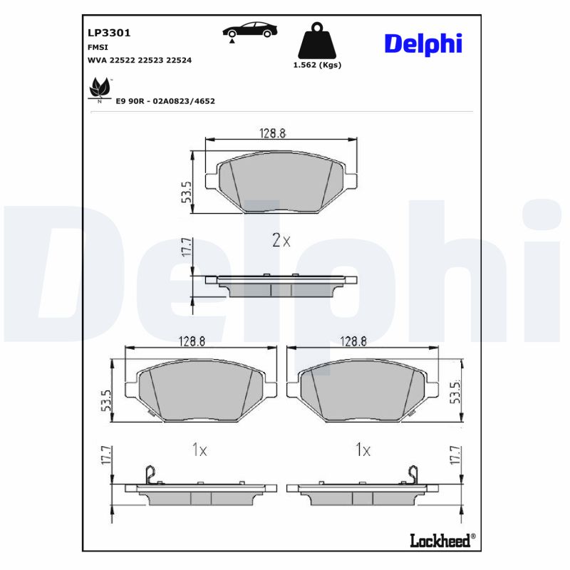Delphi Diesel Remblokset LP3301