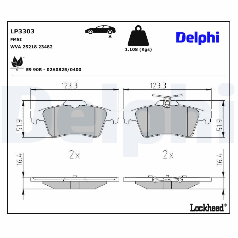 Delphi Diesel Remblokset LP3303