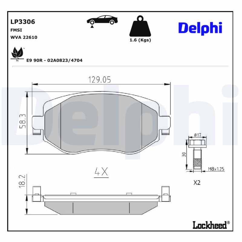 Delphi Diesel Remblokset LP3306