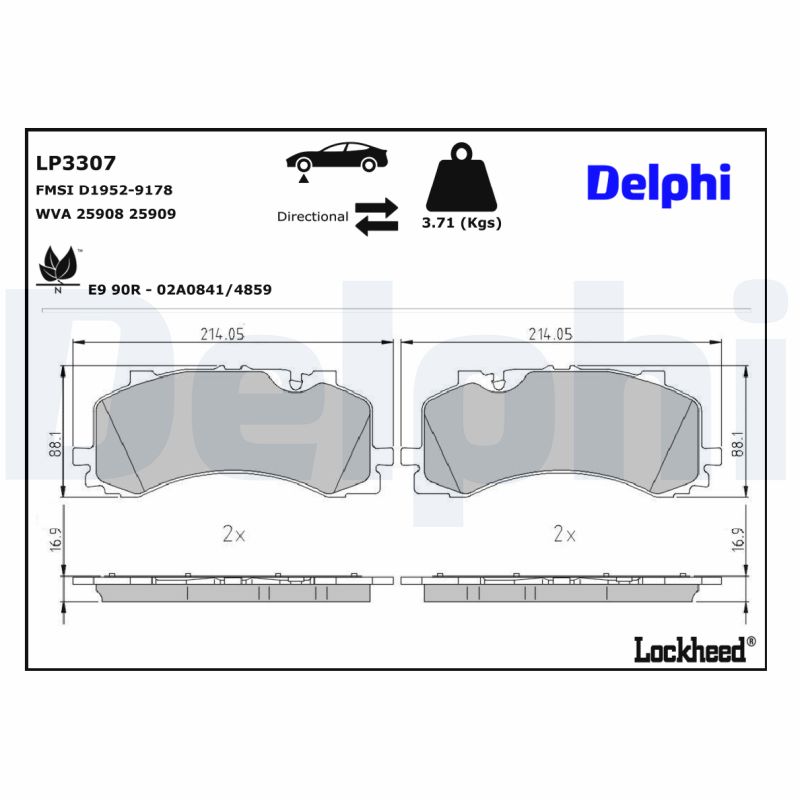 Delphi Diesel Remblokset LP3307