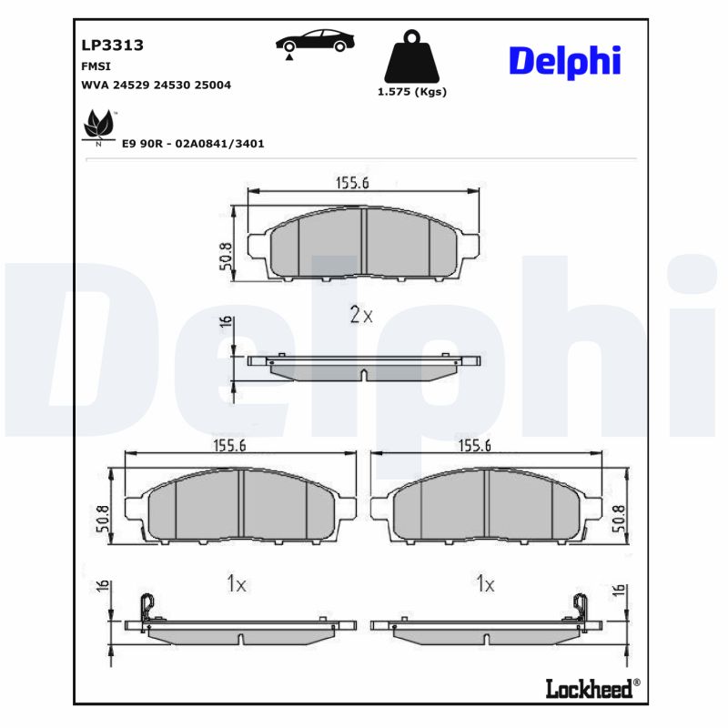 Delphi Diesel Remblokset LP3313