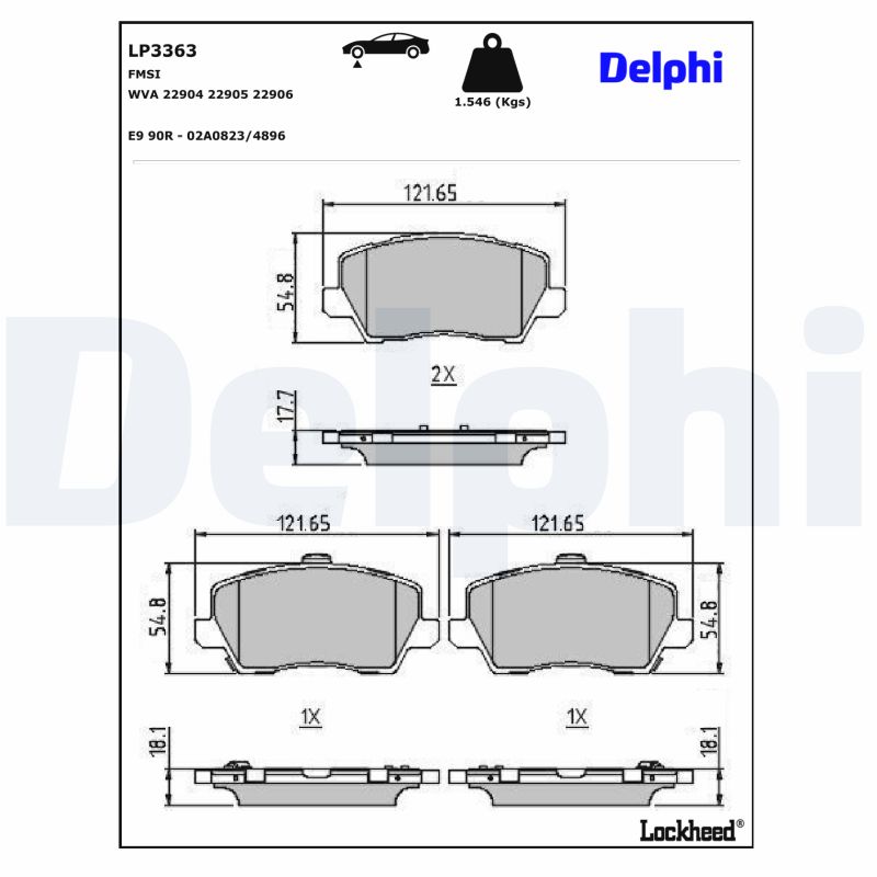 Delphi Diesel Remblokset LP3363