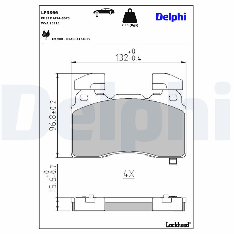 Delphi Diesel Remblokset LP3366