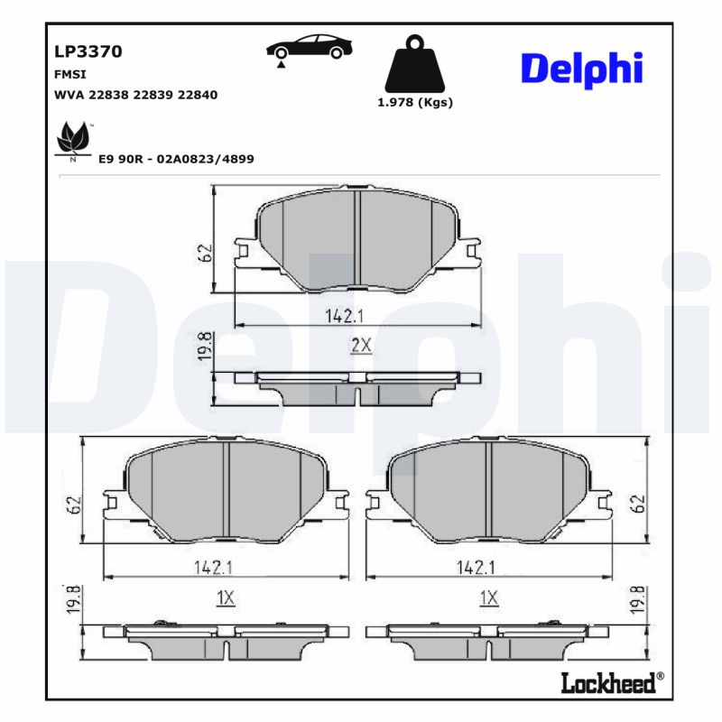 Delphi Diesel Remblokset LP3370