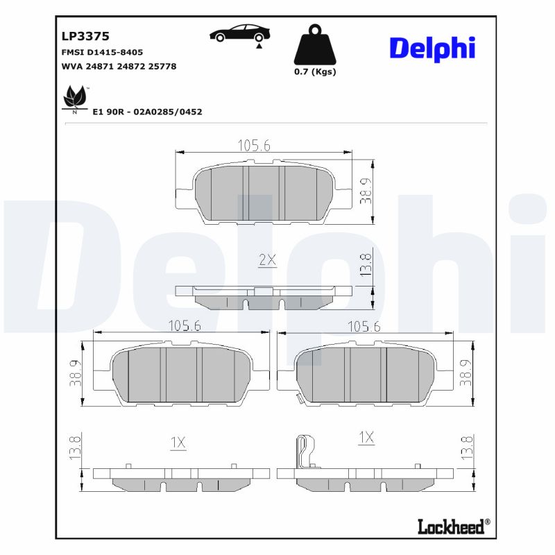 Delphi Diesel Remblokset LP3375