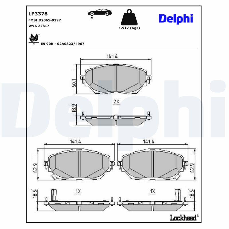Delphi Diesel Remblokset LP3378