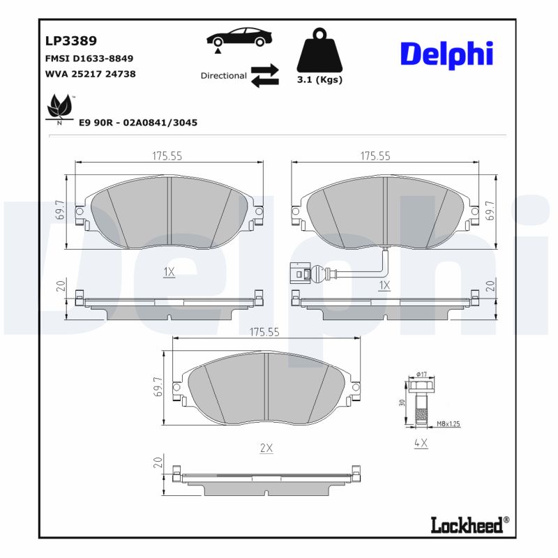 Delphi Diesel Remblokset LP3389