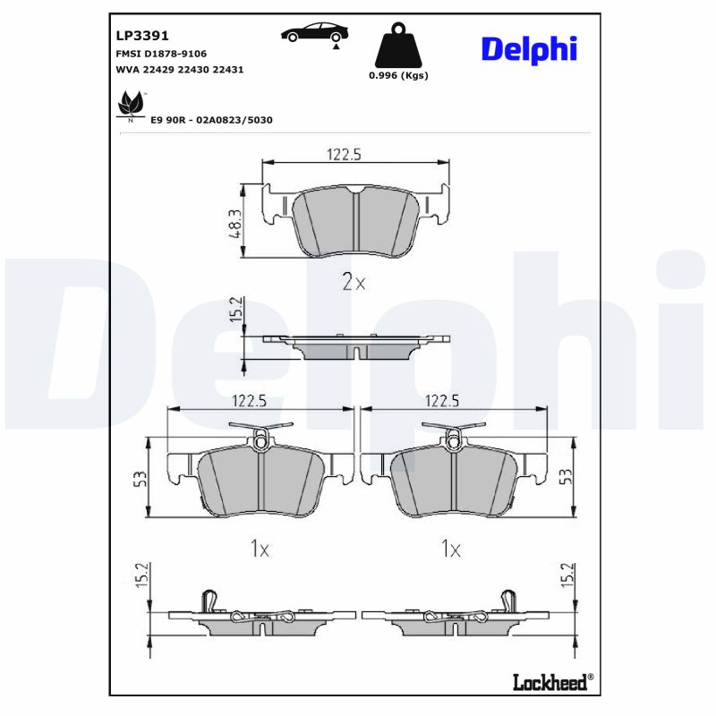 Delphi Diesel Remblokset LP3391