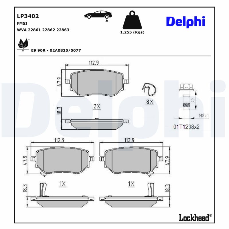 Delphi Diesel Remblokset LP3402