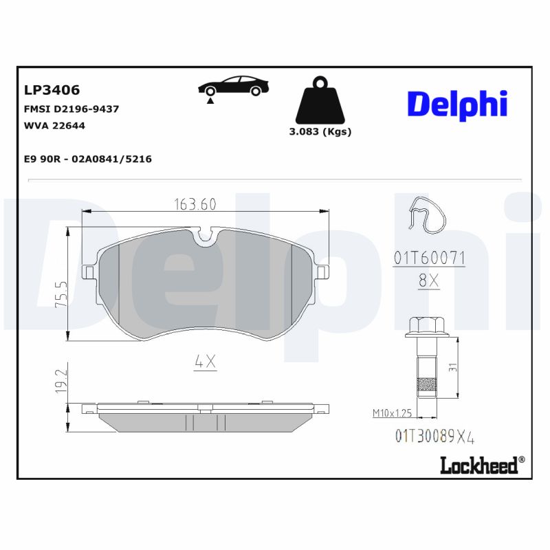Delphi Diesel Remblokset LP3406