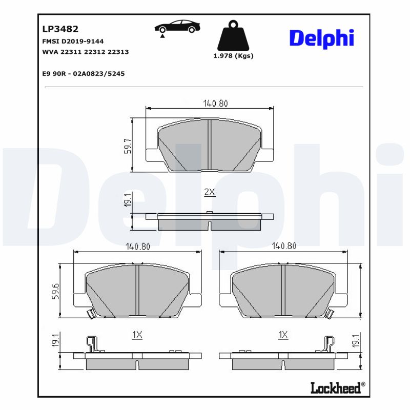 Delphi Diesel Remblokset LP3482