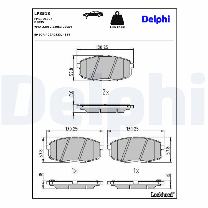 Delphi Diesel Remblokset LP3513