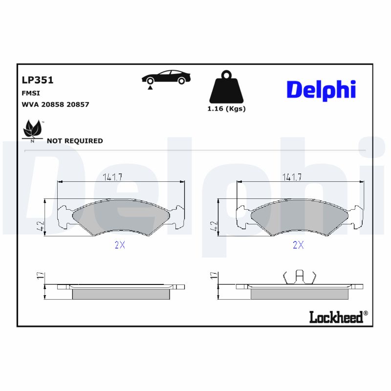 Delphi Diesel Remblokset LP351