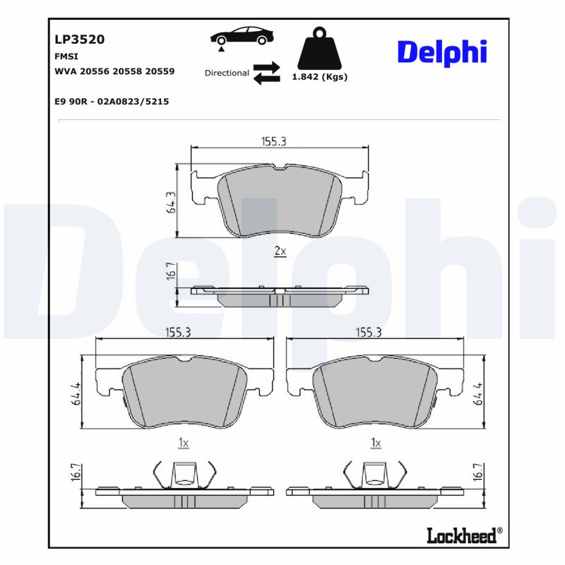 Delphi Diesel Remblokset LP3520
