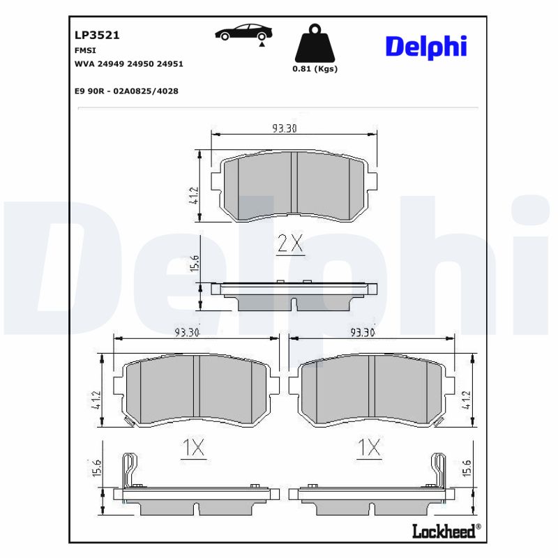 Remblokset Delphi Diesel LP3521