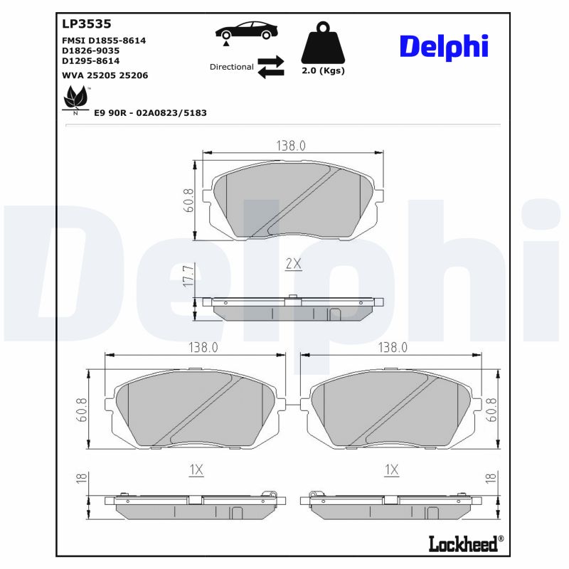 Delphi Diesel Remblokset LP3535