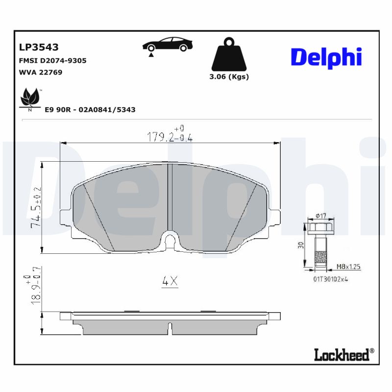 Delphi Diesel Remblokset LP3543