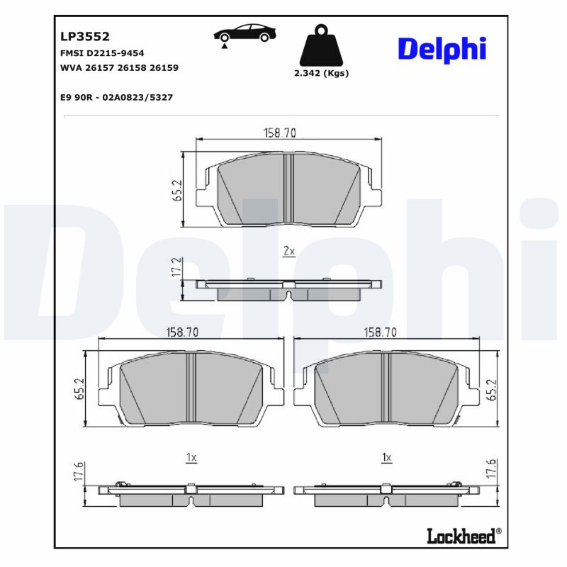 Delphi Diesel Remblokset LP3552