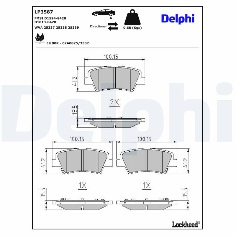 Delphi Diesel Remblokset LP3587