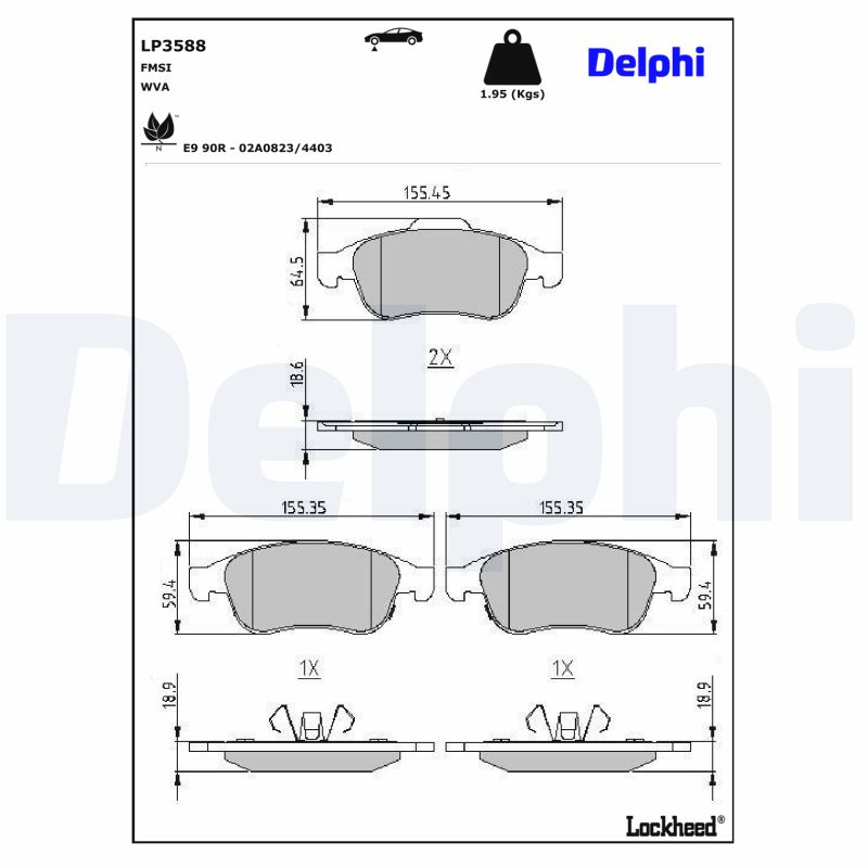 Delphi Diesel Remblokset LP3588