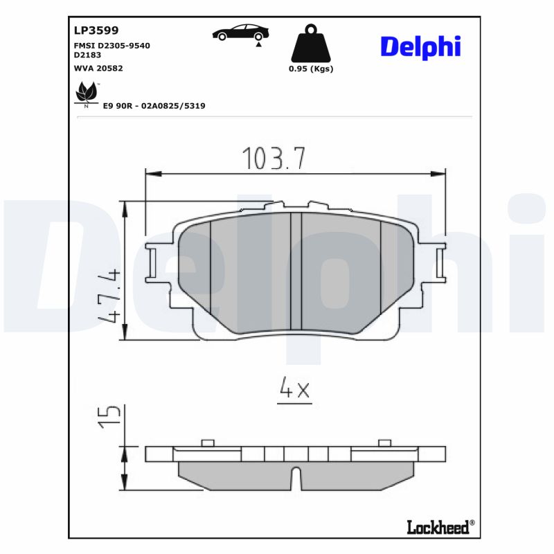 Delphi Diesel Remblokset LP3599