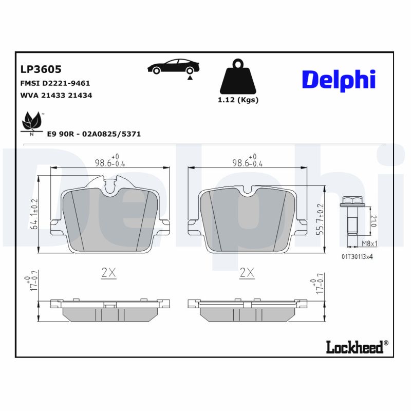 Remblokset Delphi Diesel LP3605