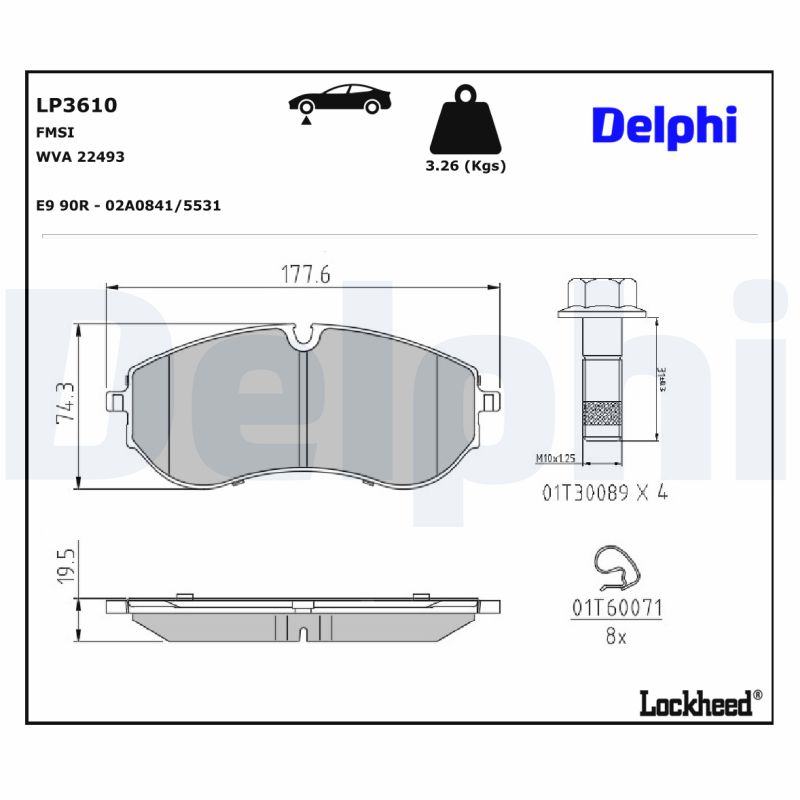 Delphi Diesel Remblokset LP3610
