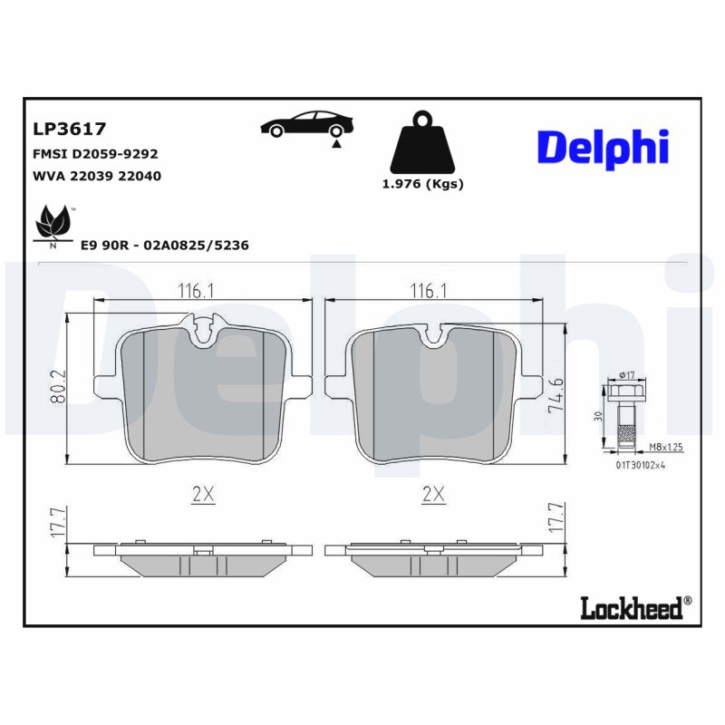 Remblokset Delphi Diesel LP3617