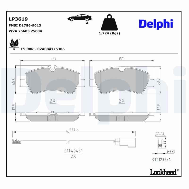Delphi Diesel Remblokset LP3619
