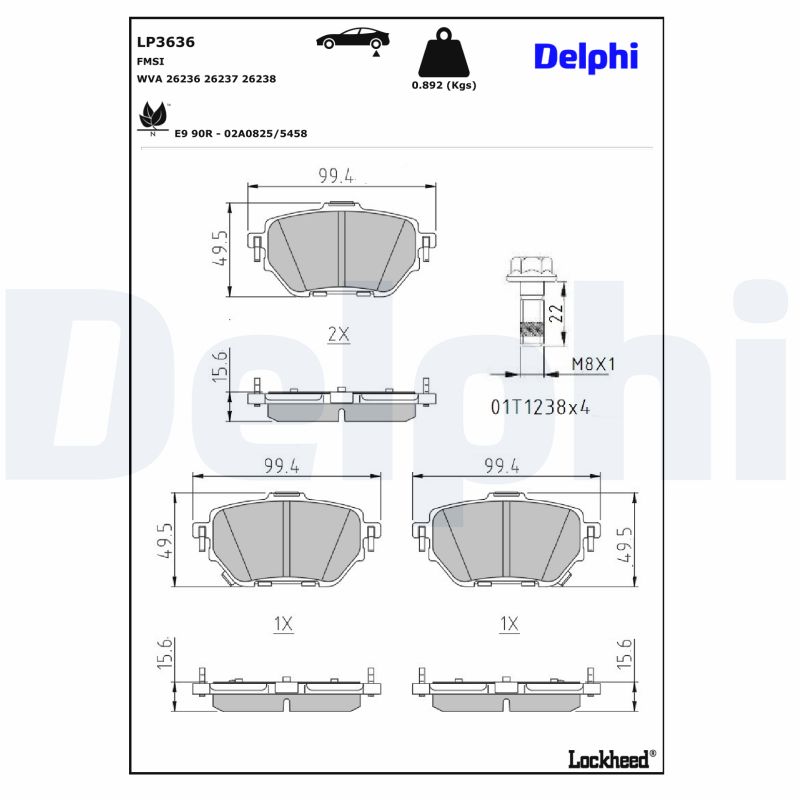 Delphi Diesel Remblokset LP3636