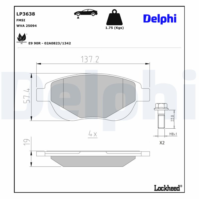 Delphi Diesel Remblokset LP3638