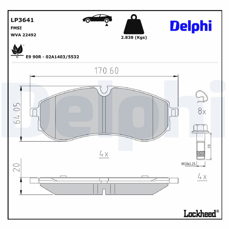 Delphi Diesel Remblokset LP3641