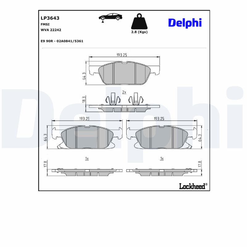 Delphi Diesel Remblokset LP3643