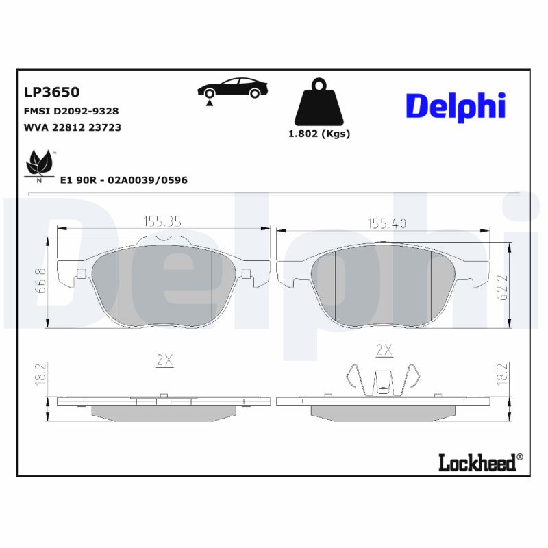 Delphi Diesel Remblokset LP3650