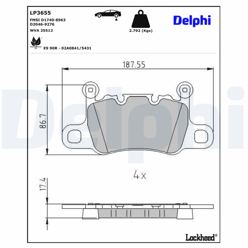 Delphi Diesel Remblokset LP3655