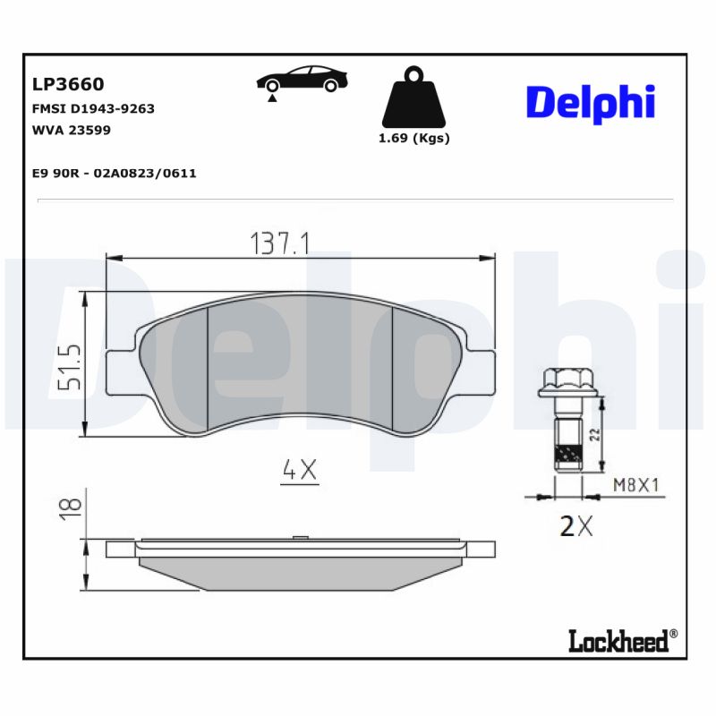 Delphi Diesel Remblokset LP3660
